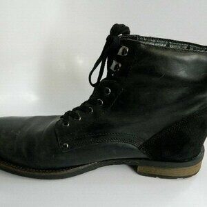 Mens Alfani Vincent Leather Upper and Sock Leather Black Boots Size 12M